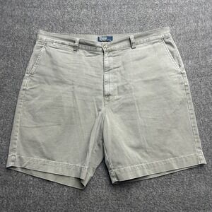 Polo Ralph Lauren Chino Shorts Mens Casual Gray Golf Size 42 Beige Preppy